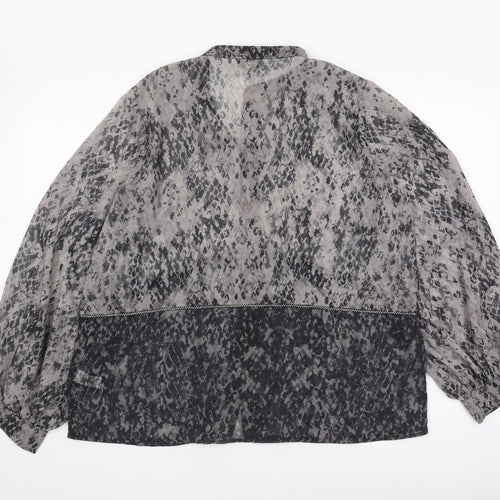 Next Women's Grey Animal Print Blouse Size 16