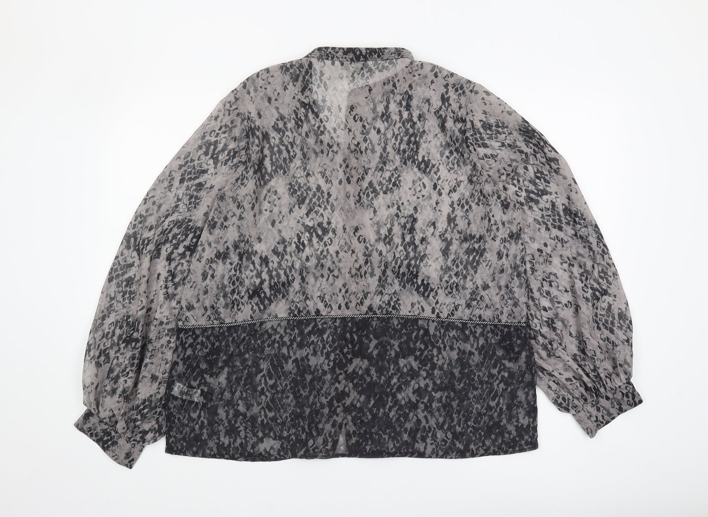 Next Women's Grey Animal Print Blouse Size 16