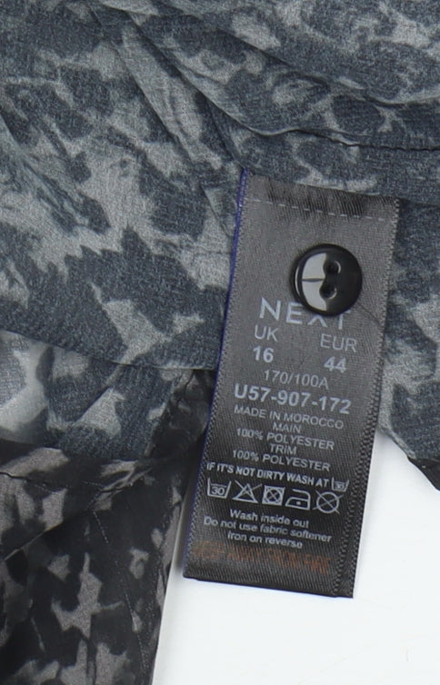 Next Women's Grey Animal Print Blouse Size 16