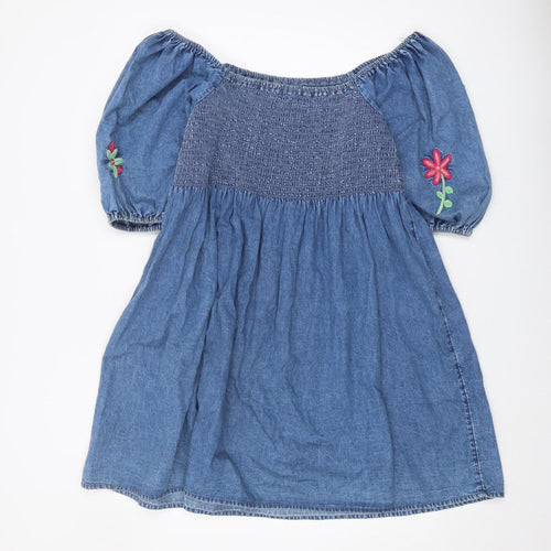 Next Girls Blue Off the Shoulder Embroidered Dress 15 Years