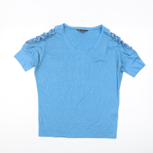 Armani Exchange Women's Blue Scoop Neck T-Shirt M