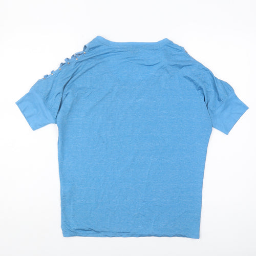 Armani Exchange Women's Blue Scoop Neck T-Shirt M