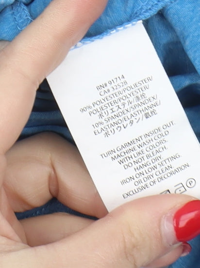 Armani Exchange Women's Blue Scoop Neck T-Shirt M