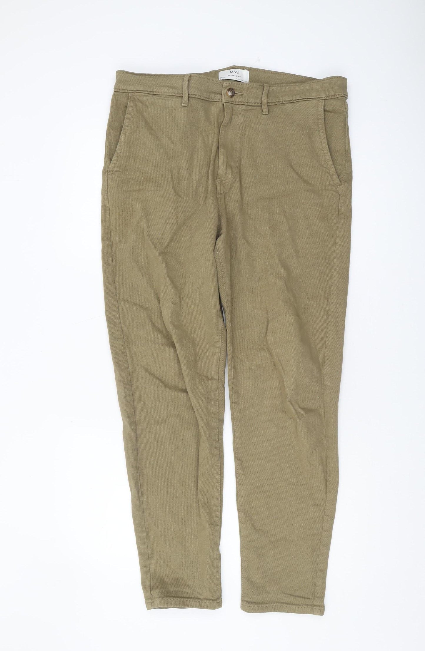 Marks and Spencer Men's Beige Tapered Jeans 34