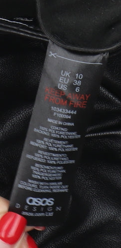 ASOS DESIGN Women's Black Faux Leather Trousers