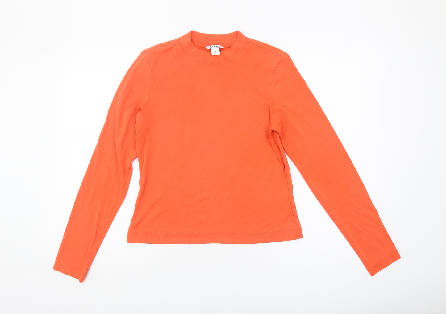 Monki Women's Orange Long Sleeve Mock Neck T-Shirt
