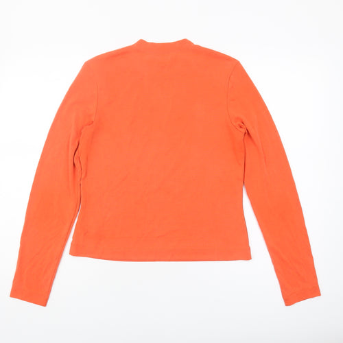 Monki Women's Orange Long Sleeve Mock Neck T-Shirt