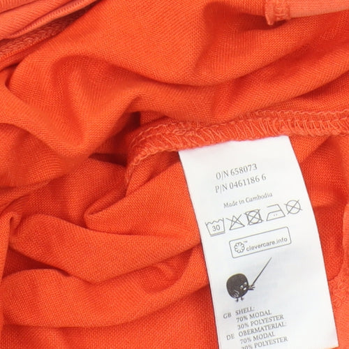 Monki Women's Orange Long Sleeve Mock Neck T-Shirt