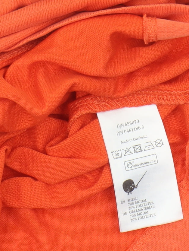 Monki Women's Orange Long Sleeve Mock Neck T-Shirt