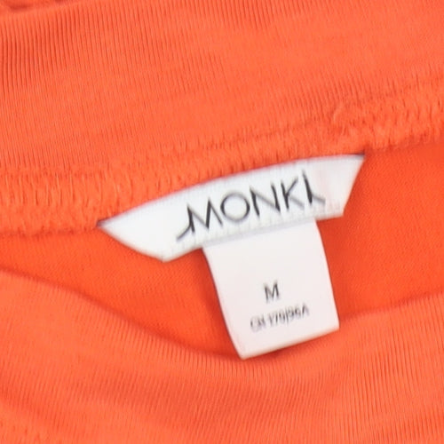 Monki Women's Orange Long Sleeve Mock Neck T-Shirt