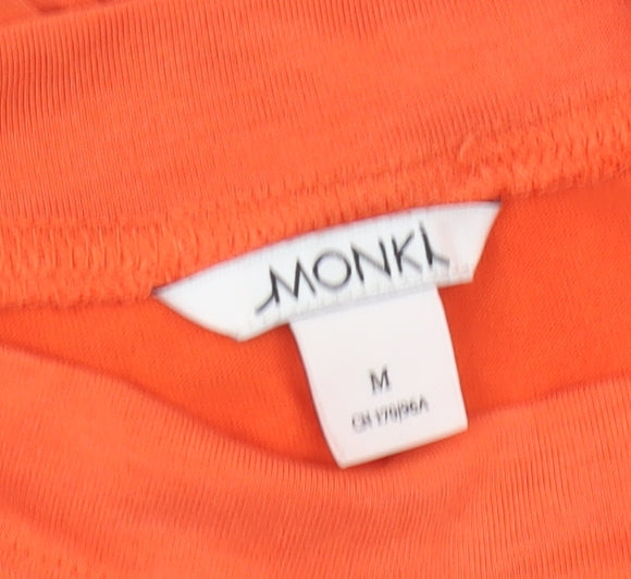 Monki Women's Orange Long Sleeve Mock Neck T-Shirt