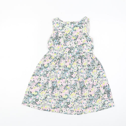 H&M Girls Multicoloured Floral A-Line Dress, Size 7-8Y