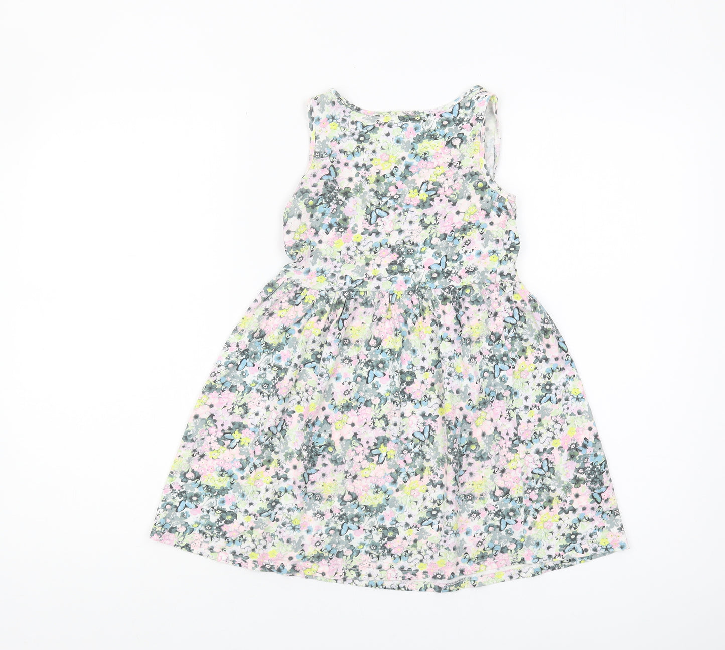 H&M Girls Multicoloured Floral A-Line Dress, Size 7-8Y