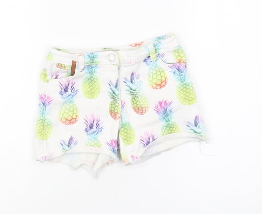 Next Girls Multicoloured Pineapple Print Shorts, 7 Years