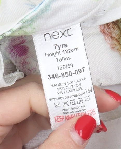 Next Girls Multicoloured Pineapple Print Shorts, 7 Years