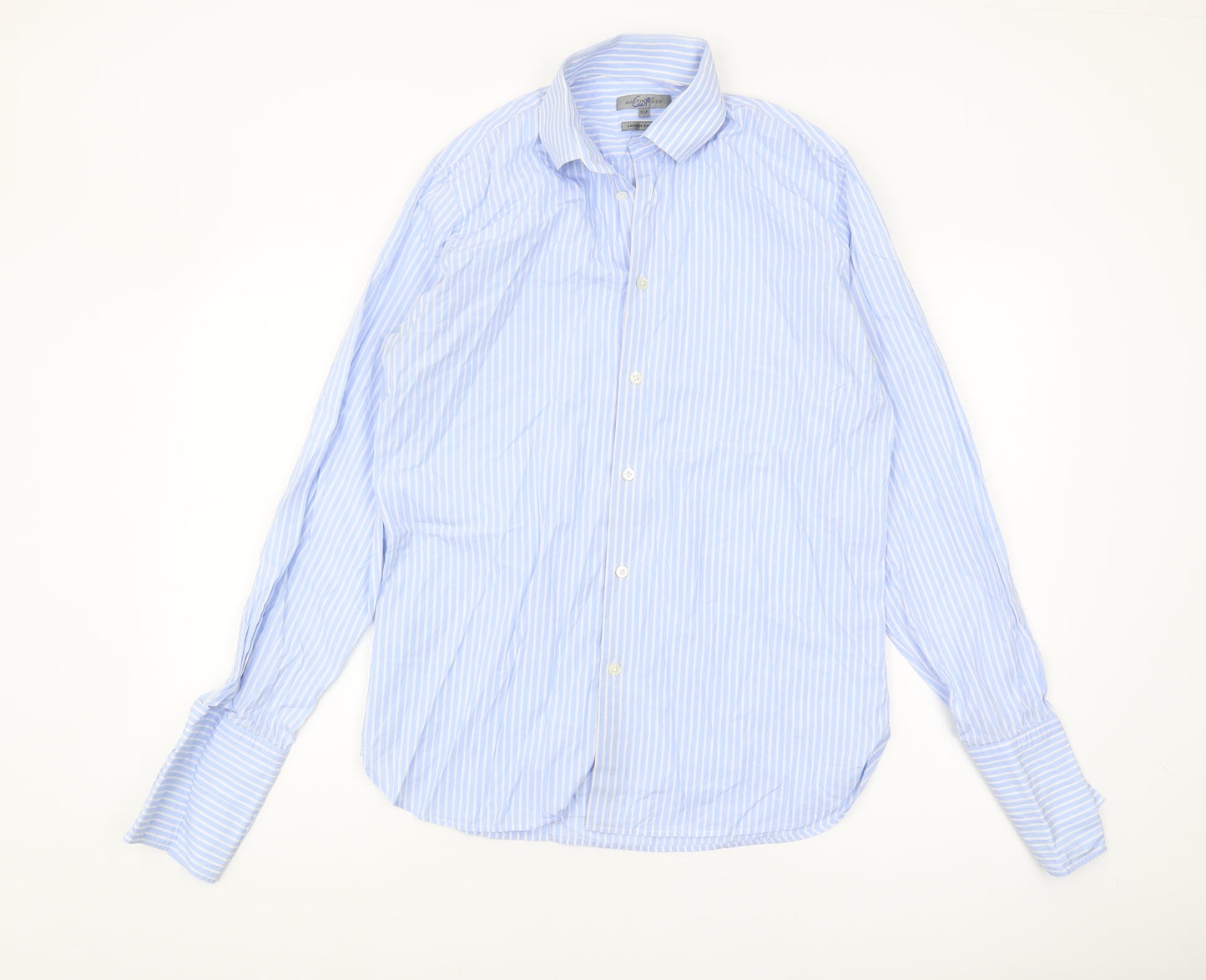 Austin Reed Men's Blue Striped Shirt, Size 15.5, Long Sleeve