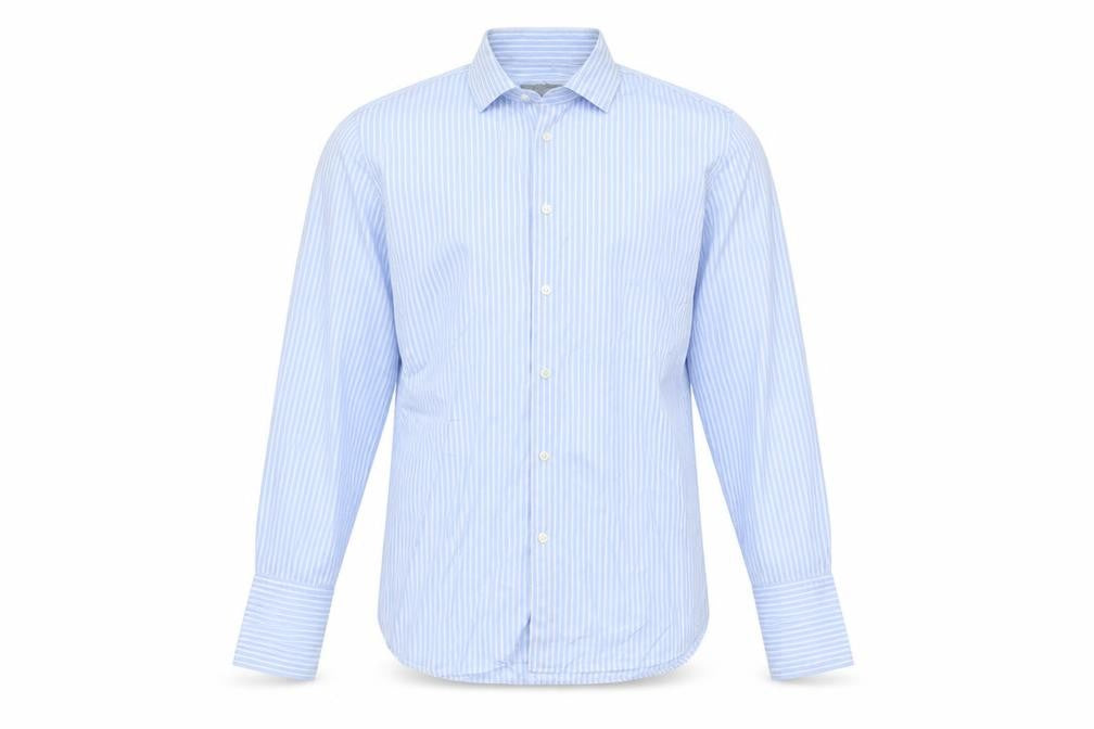 Austin Reed Men's Blue Striped Shirt, Size 15.5, Long Sleeve