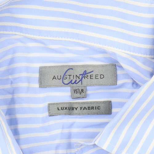 Austin Reed Men's Blue Striped Shirt, Size 15.5, Long Sleeve