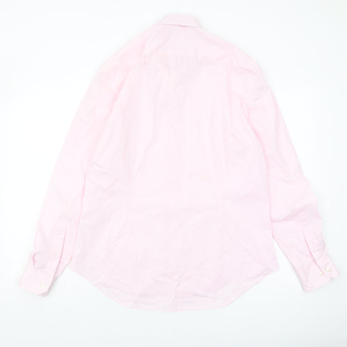 Moss London Men's Pink Slim Fit Button-Up Shirt 42