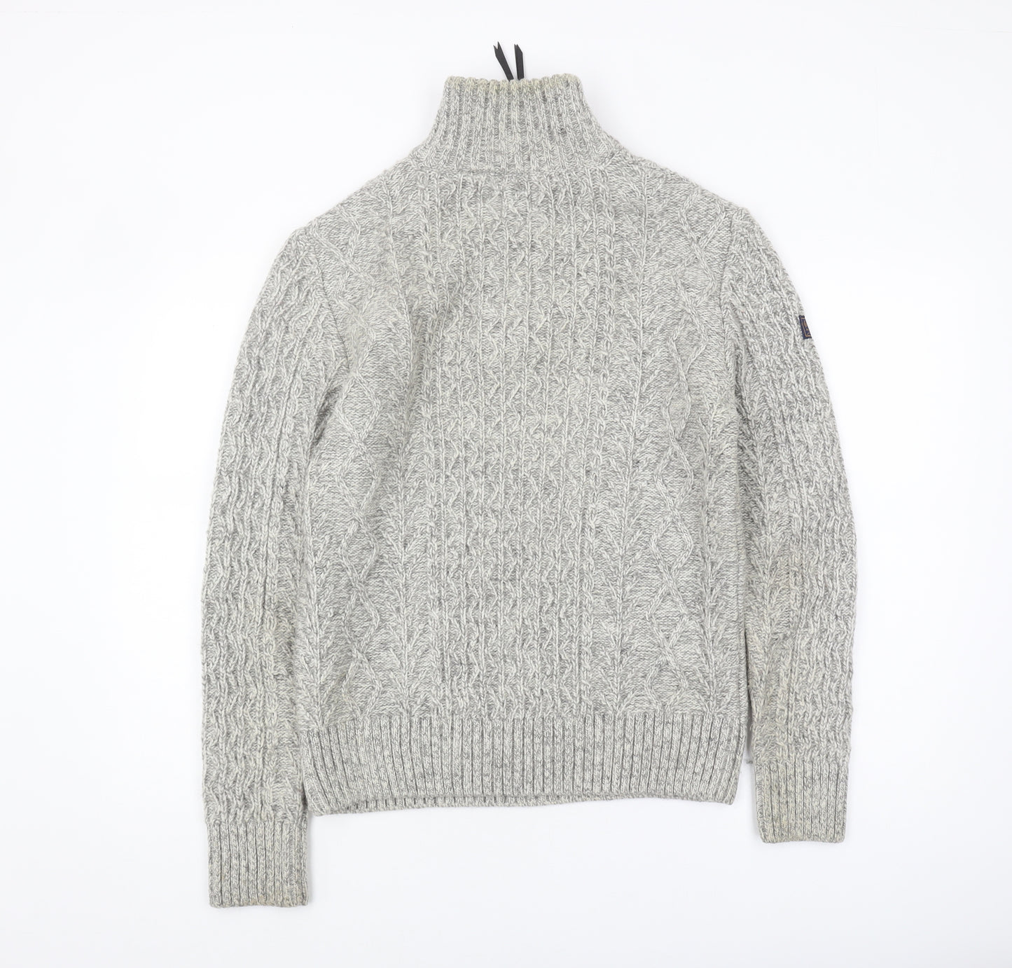 Superdry Men's Grey Cable-Knit Pullover Jumper M