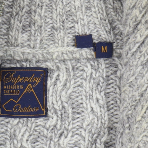 Superdry Men's Grey Cable-Knit Pullover Jumper M