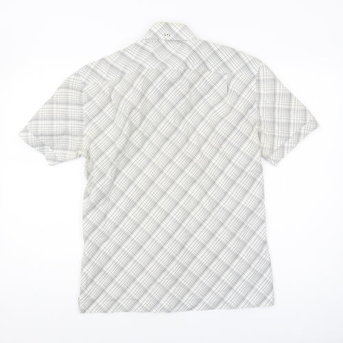 Ben Sherman Men's White Checked Short Sleeve Shirt S