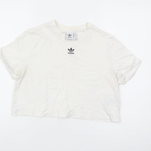 Adidas Women's White Crop T-Shirt Size 18