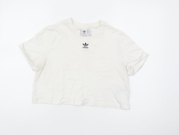 Adidas Women's White Crop T-Shirt Size 18