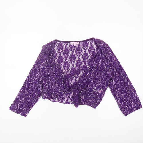 Marks and Spencer Women's Purple Lace Wrap Blouse Size 14