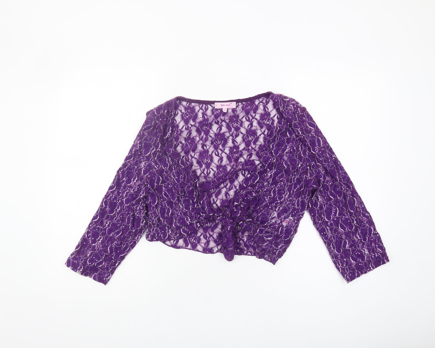 Marks and Spencer Women's Purple Lace Wrap Blouse Size 14