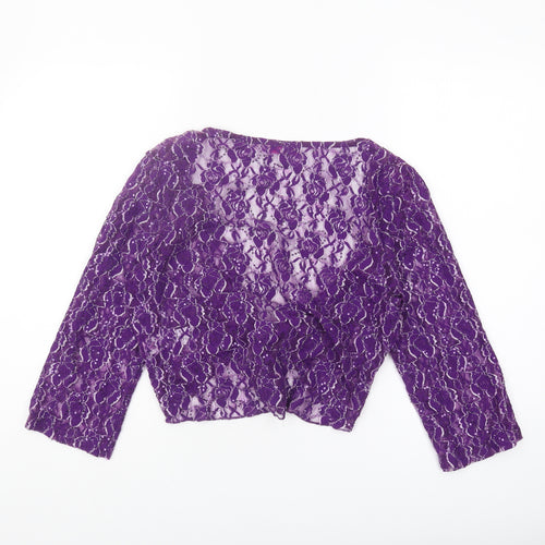Marks and Spencer Women's Purple Lace Wrap Blouse Size 14