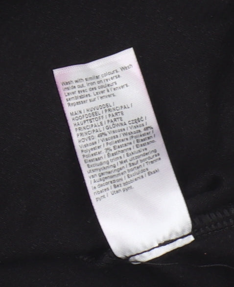 River Island Women's Black Ruffle T-Shirt, Size 12