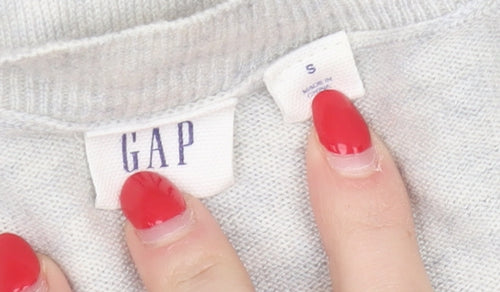 Gap Women's Grey Wool Jumper, Size S, Regular Fit