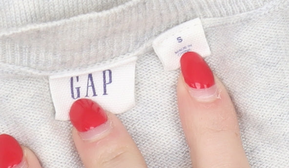 Gap Women's Grey Wool Jumper, Size S, Regular Fit