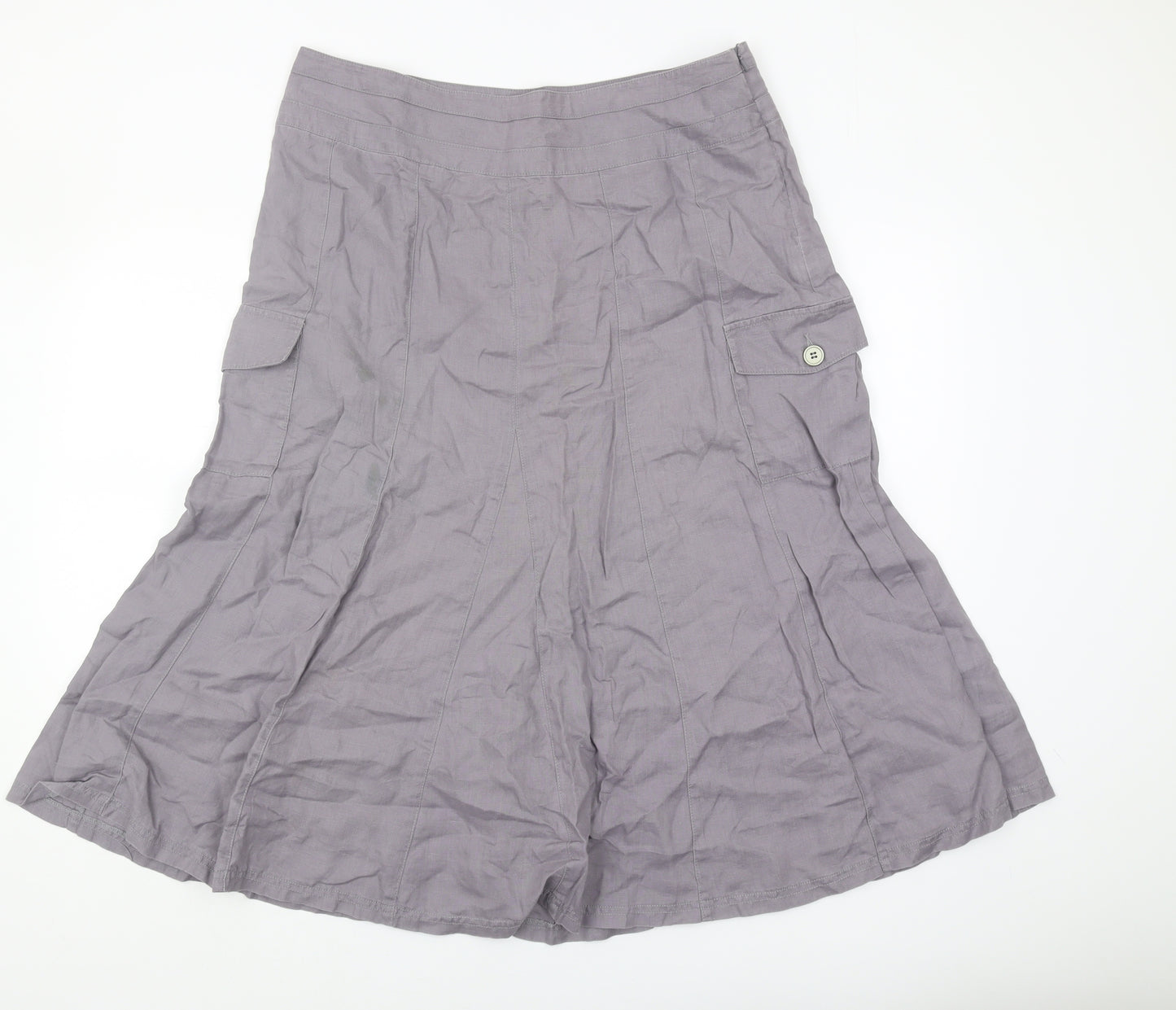 Marks and Spencer Women's Grey A-Line Skirt Size 16