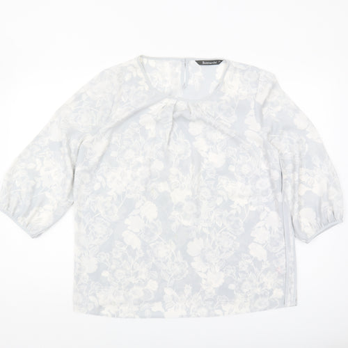 Bonmarché Women's White Floral Blouse Size 14