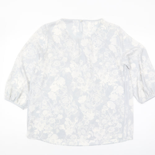 Bonmarché Women's White Floral Blouse Size 14