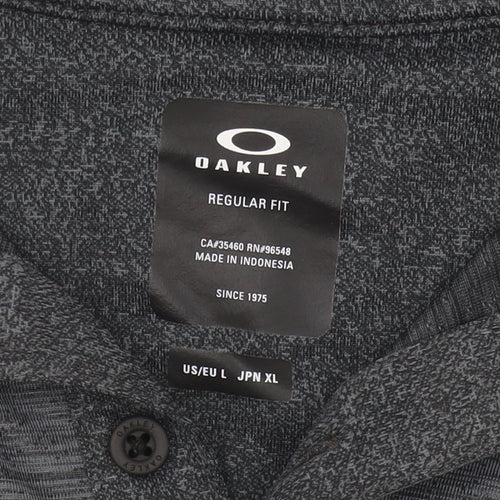 Oakley Men's Grey Polo Shirt Size L Regular Fit
