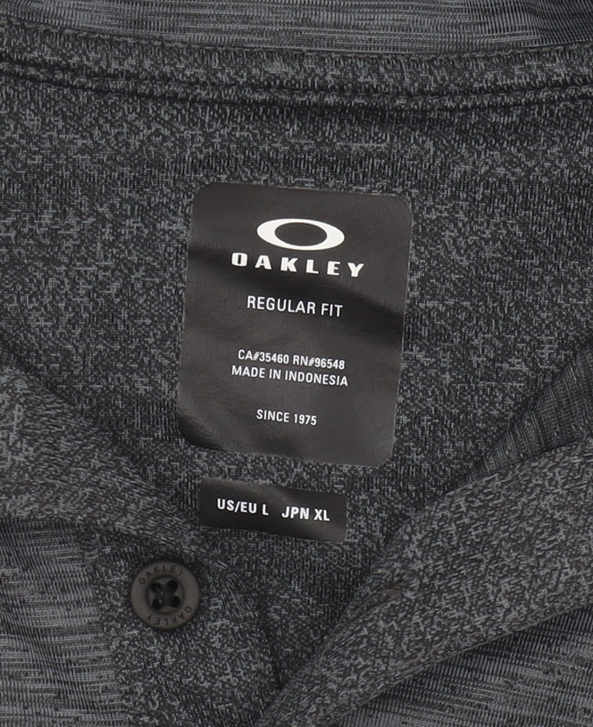 Oakley Men's Grey Polo Shirt Size L Regular Fit