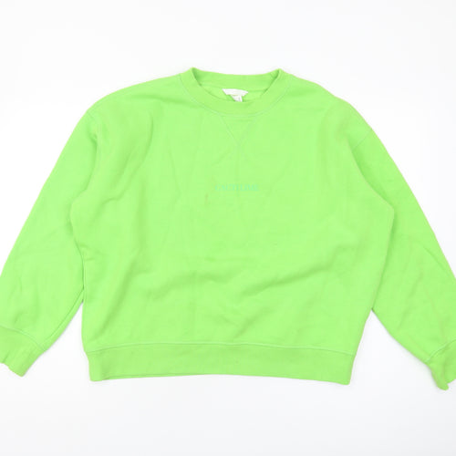 H&M Unisex Green Crew Neck Pullover Sweatshirt M