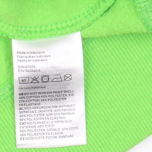 H&M Unisex Green Crew Neck Pullover Sweatshirt M