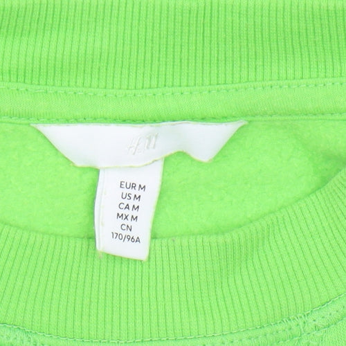 H&M Unisex Green Crew Neck Pullover Sweatshirt M