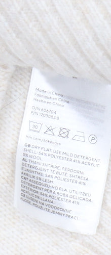 H&M Women's Beige Cable-Knit Jumper, Size 12