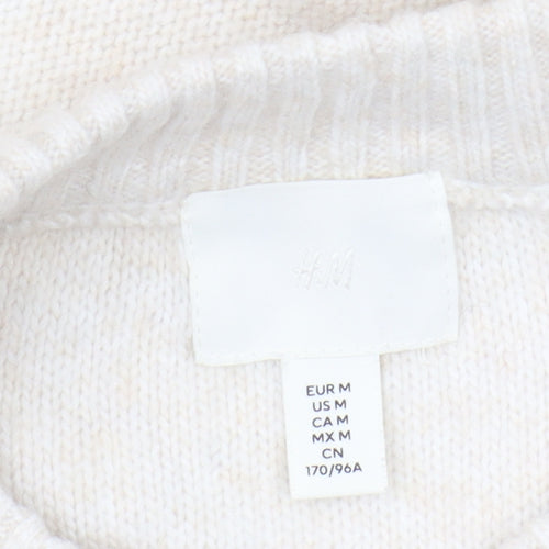 H&M Women's Beige Cable-Knit Jumper, Size 12