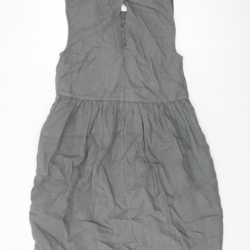 Esby Women's Grey Sleeveless Linen Dress S