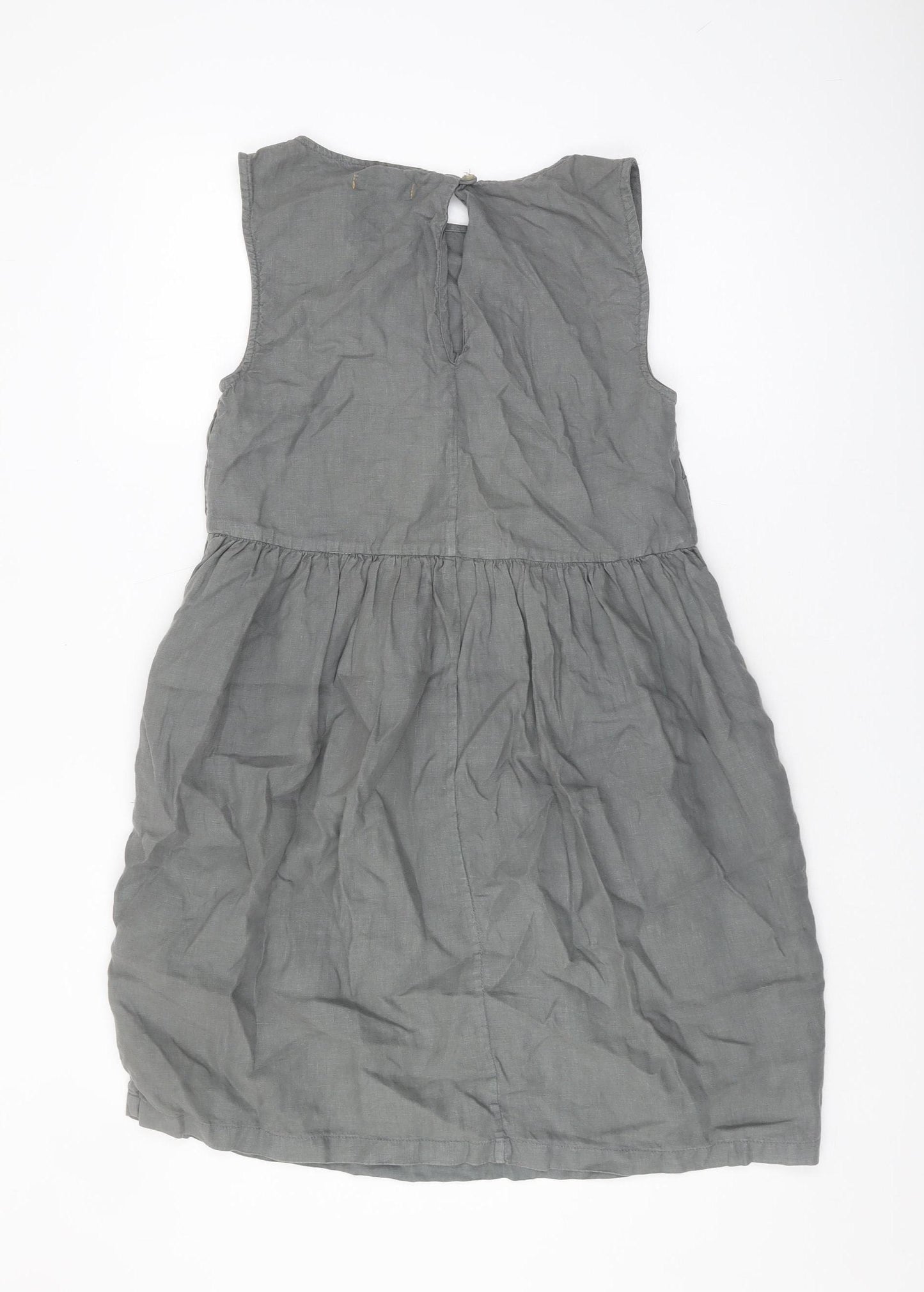 Esby Women's Grey Sleeveless Linen Dress S