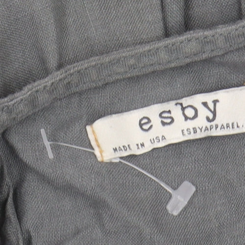 Esby Women's Grey Sleeveless Linen Dress S