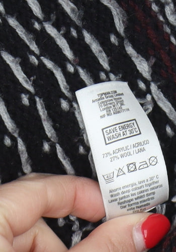 Topman Men's Black Medium Fair Isle Cardigan