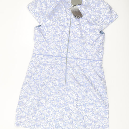 Oasis Women's Blue A-Line Floral Dress, Size 18