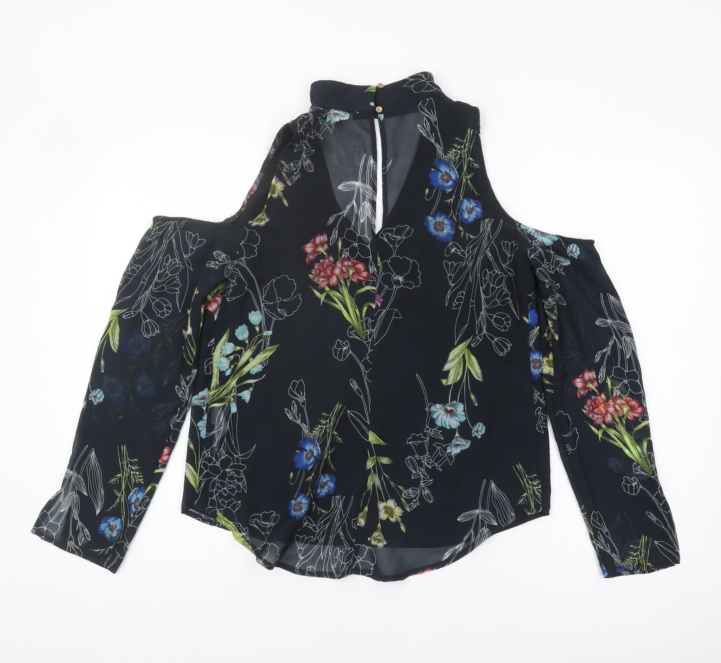 River Island Women's Black Floral Blouse Size 10